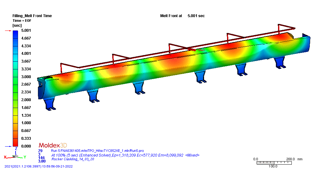 Frente de fluxo em longarina lateral